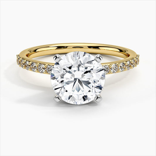 Petite Shared Prong Diamond Engagement Ring