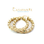 Load image into Gallery viewer, 10K Diamonds Cut Hoop Earrings
