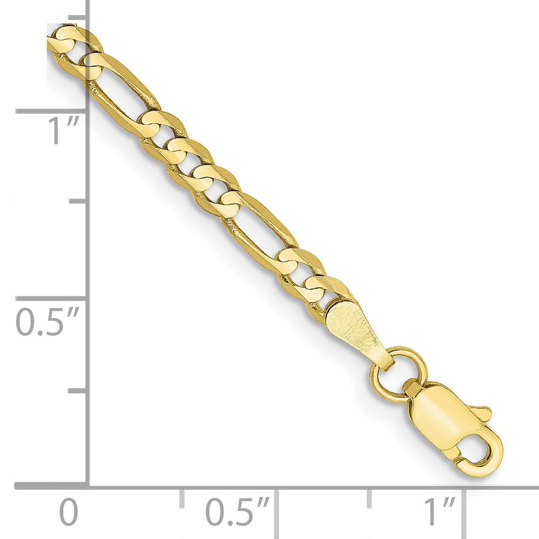10K 3mm Flat Figaro Chain