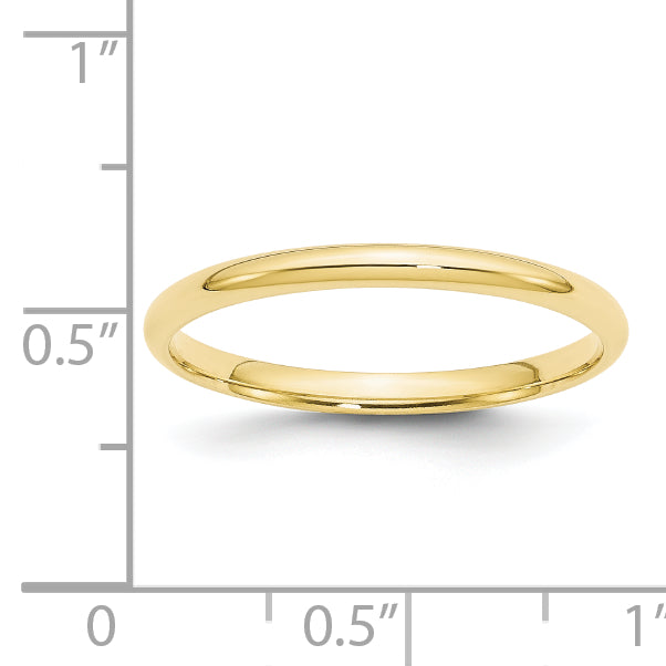 10KY 2mm LTW Comfort Fit Band Size 6