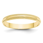 Load image into Gallery viewer, 10KY 3mm LTW Milgrain Half Round Band Size 7
