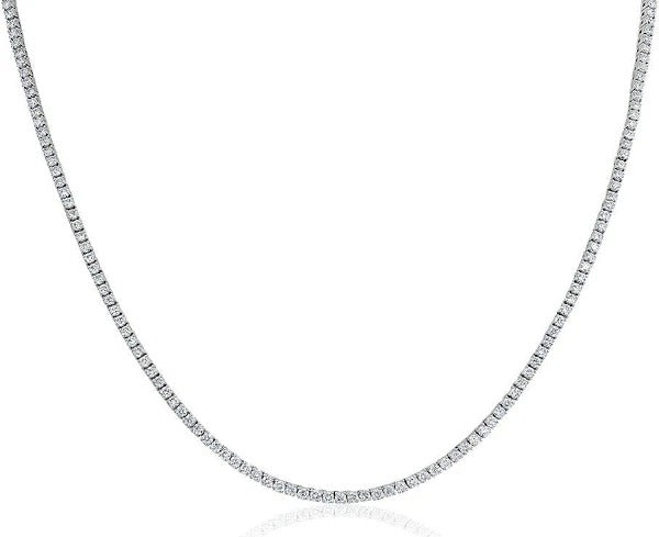 925. Silver Moissanite tennis chain 20 inch 5mm 50twc.