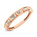 Load image into Gallery viewer, 14K Rose Gold 1/4 Ct.Tw. Diamond Straight Buggete Stackable Band
