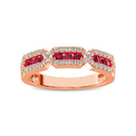 Load image into Gallery viewer, 14K Rose Gold 5/8 Ct.Tw. Diamond &amp; Ruby Stackable Band

