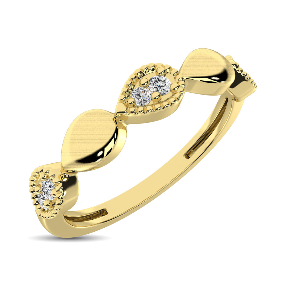 14K Yellow Gold 1/20 Ct.Tw. Diamond  Pear Shape Stackable Band