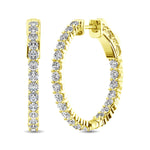Load image into Gallery viewer, 10K Yellow Gold Diamond 1/2 Ct.Tw. In and Out Hoop Earrings
