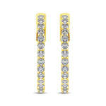 Load image into Gallery viewer, 10K Yellow Gold Diamond 1/2 Ct.Tw. In and Out Hoop Earrings
