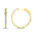 Load image into Gallery viewer, 10K Yellow Gold Diamond 1/2 Ct.Tw. In and Out Hoop Earrings
