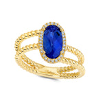 Load image into Gallery viewer, Blue Sapphire Ring CR15025YBS
