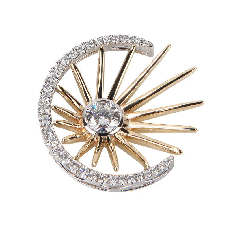 Diamond Sun and Moon Pendant FDP4963YW