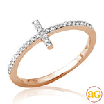 Load image into Gallery viewer, 14KR 0.10 CTW DIAMOND SIDEWAYS CROSS RING

