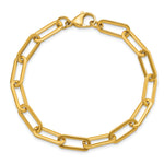 Load image into Gallery viewer, Stainless Steel Polished Yellow IP Open Paperclip Link 7.75in Chain Bracel
