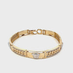 Load and play video in Gallery viewer, 14k yellow gold Medusa bracelet.
